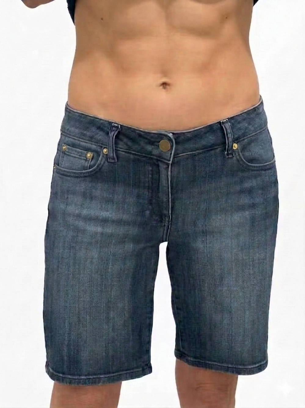 Tommy Hilfiger Mid-Length Denim Bermuda Shorts in Blue Wash Size 2
